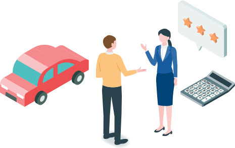 お客様のお車の売却額を相談する